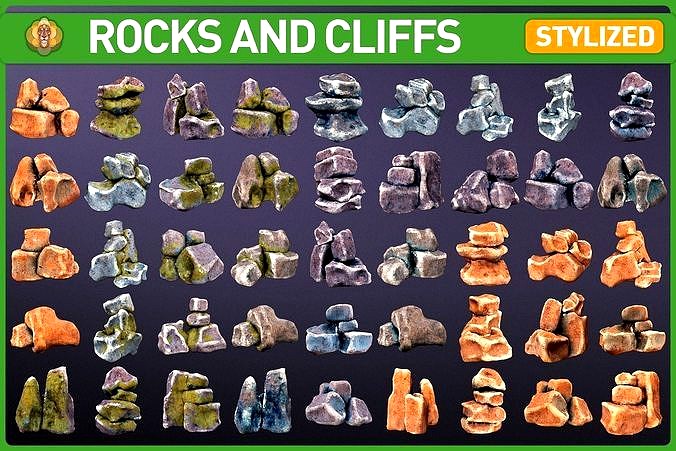 Stylized Cliffs and Rock Bundle