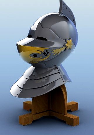 Medieval Knight Helmet 3D Model