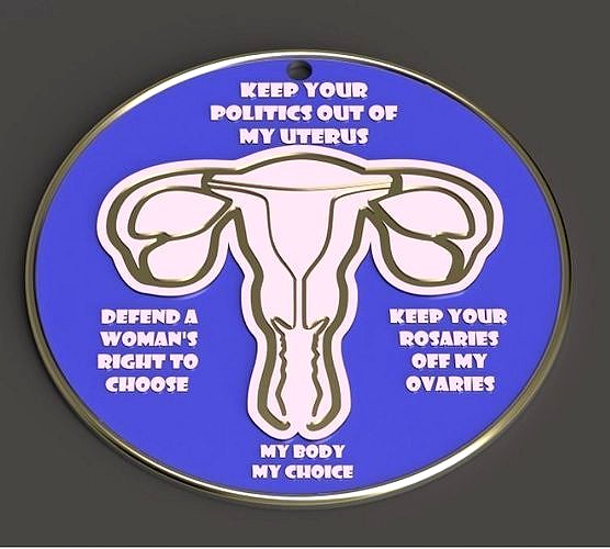 Prochoice Uterus Medallion | 3D