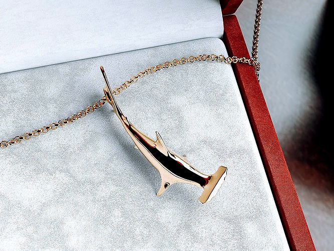 Hammerhead shark necklace printable model | 3D
