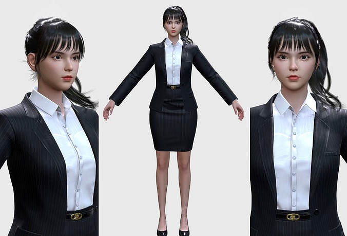 woman in working business suit gameAssets 5