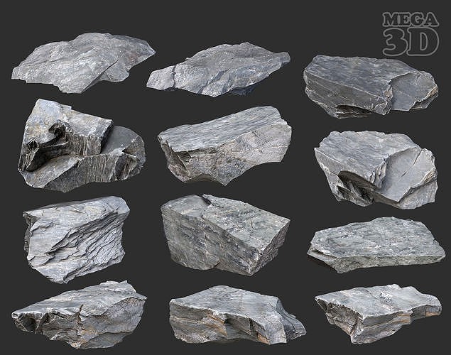 Gray Casual Rock Photogrammetry 220706 - Ultra HD 16K Textures