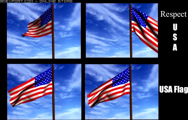 Animated USA Flag 3D Model