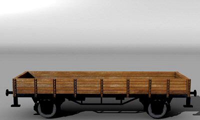 German flat car 3D Model