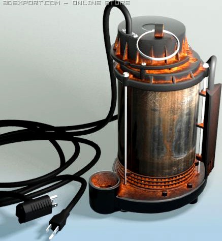 Sump Pump  Submersible Stainless Steel with Solid 3D Model