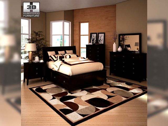 Ashley Martini Suite Storage Bedroom Set 3D Model