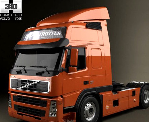 Volvo Tractor Trailer Semi Cab FM 3D Model