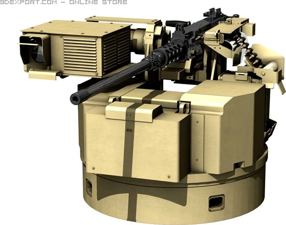 Remote weapon station RWS  Browning M2 3D Model