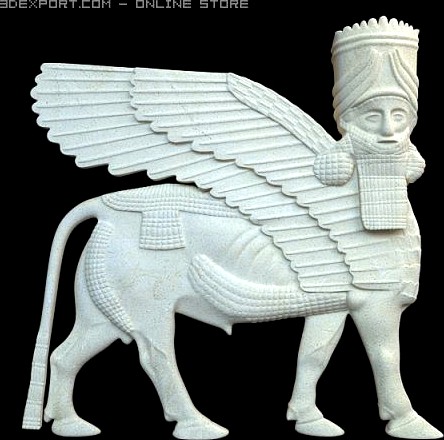 Assyrian bas relief sculpture centaur 3D Model