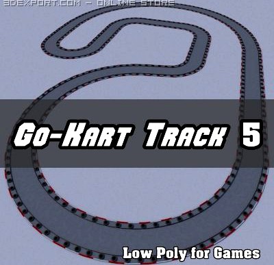 Low Polygon Go Kart Track 5 3D Model