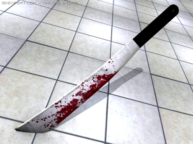 Bloody Machete 3D Model