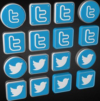 Twitter Logo Collection 3D Model