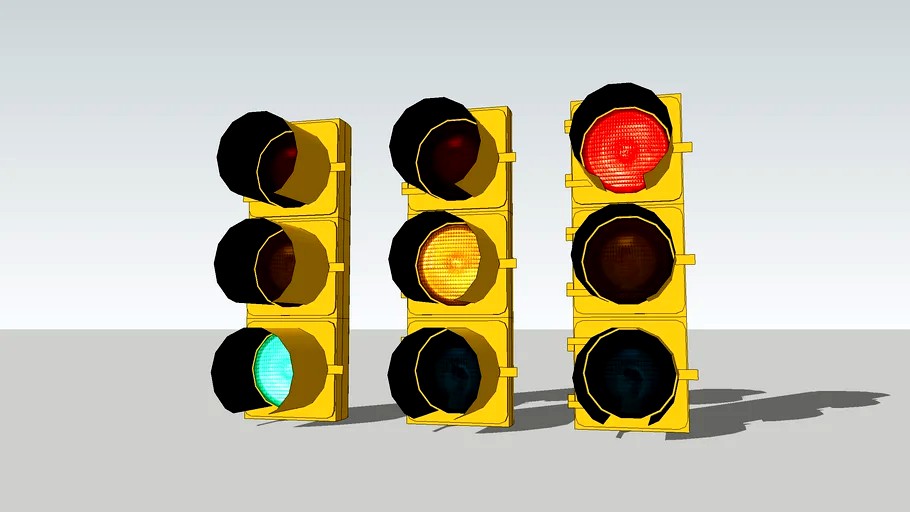 8inch Eagle Flatback Incandescent traffic signal set 3d model