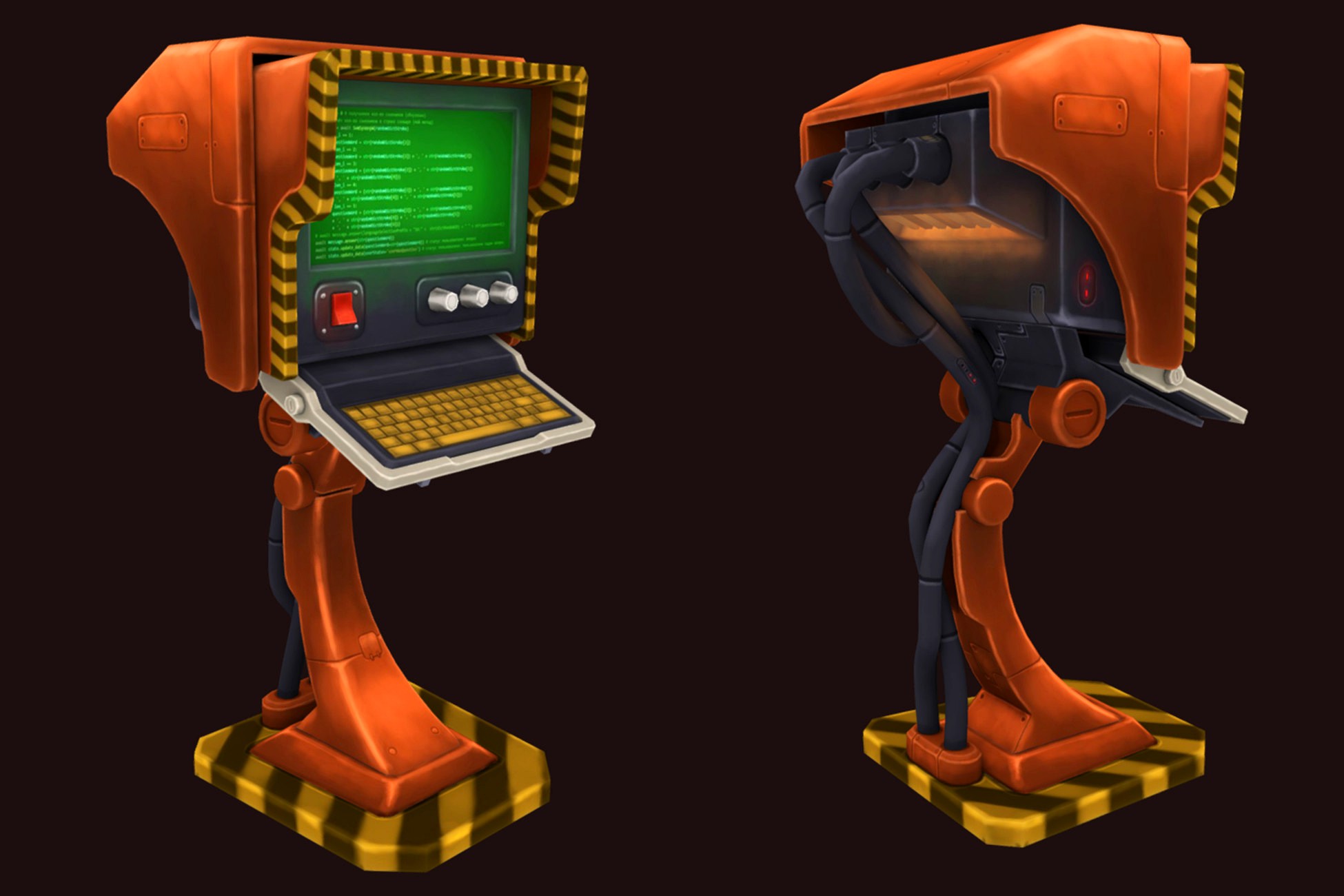 Stylized computer terminal