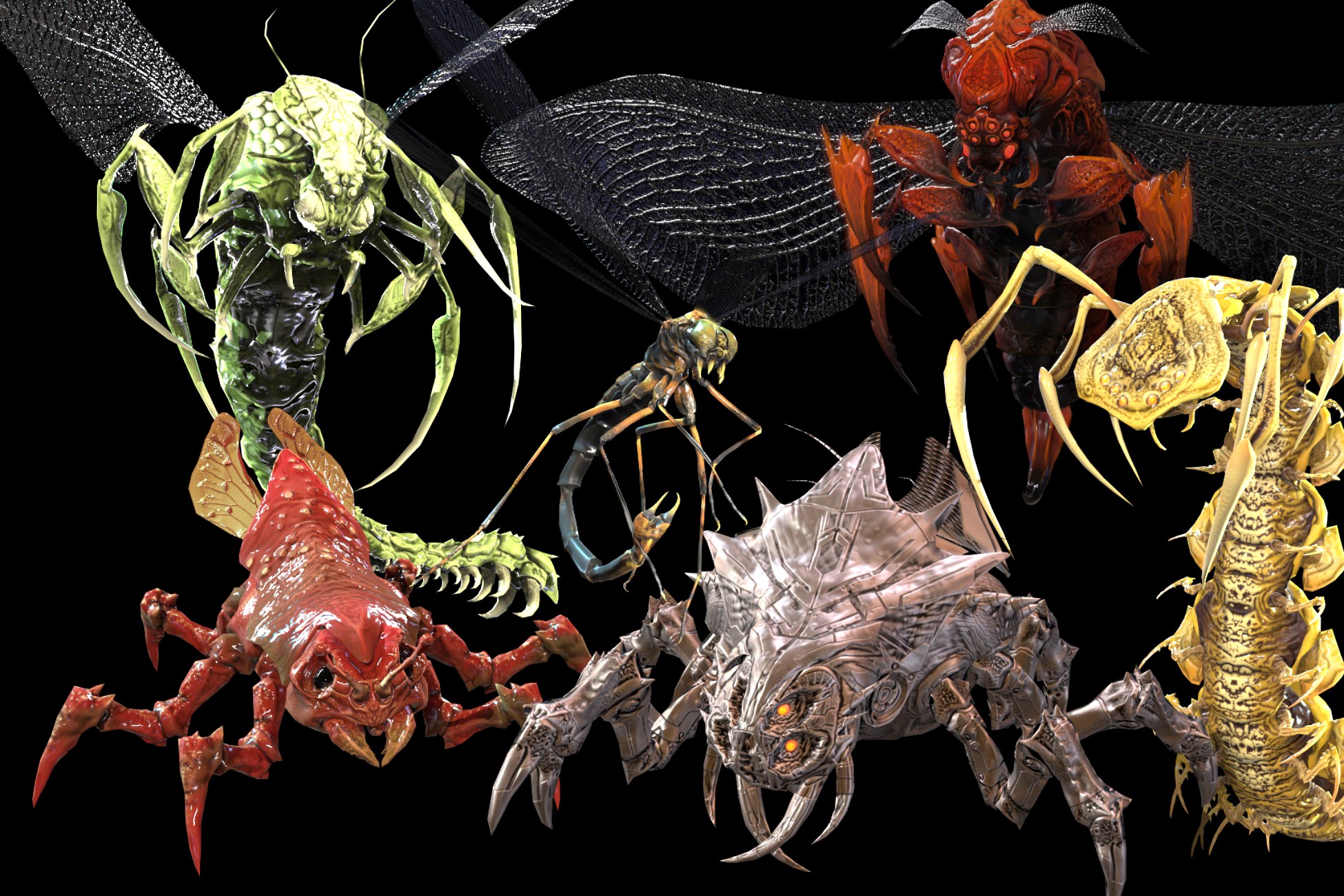 big pack of insects 3d model