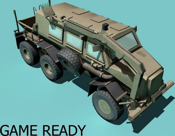 Buffalo H MRAP desert version 3D Model