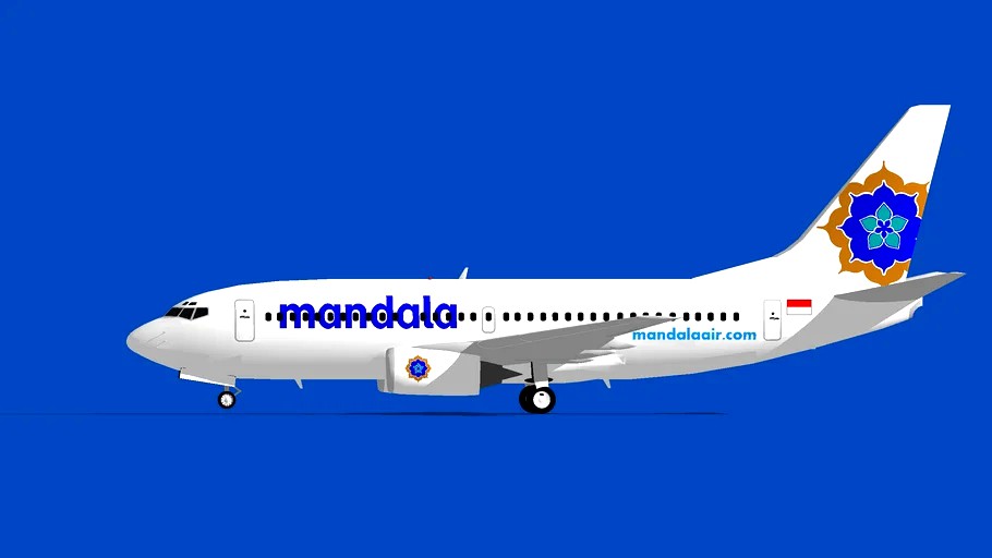 Mandala Airlines Boeing 737300 2 3d model