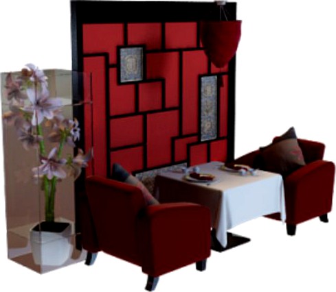 Restaurant furniture 3D Model