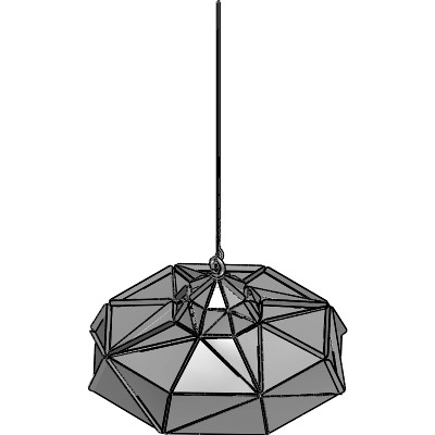 Octagon Wide Gold Faceted Light