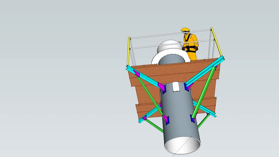 Flare stack temporary scaffold