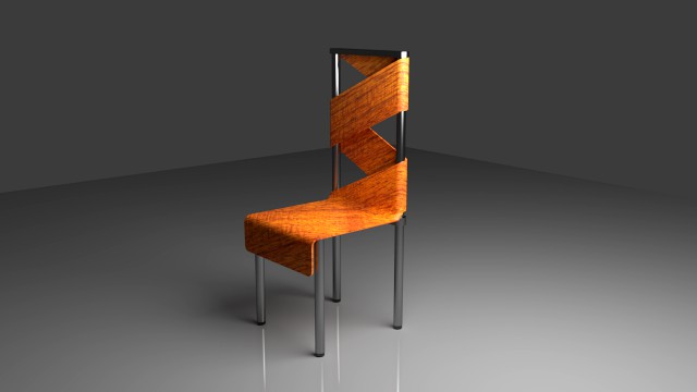 The Wrapped Chair merge of Chrome and wood