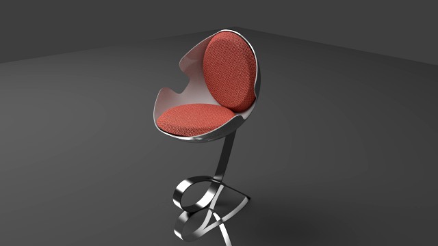 The Moon Chair modern circular with fiberglass and chrome
