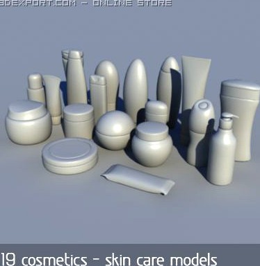 Cosmetics and skincare 19 mdls 3D Model