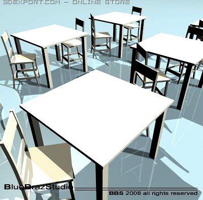 Table and chair 3D Model