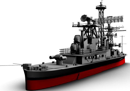 Military Battleship 3D Model