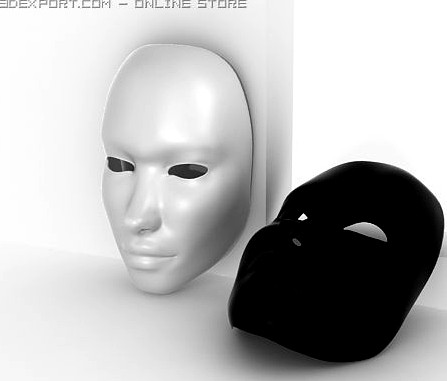 Black White mask 3D Model