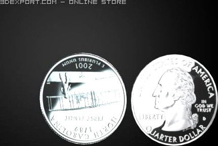 North Carolina State Quarter 3D Model