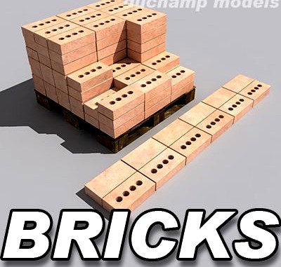 Bricks and Pallet 3D Model