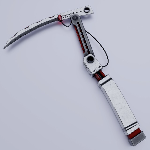 Sci-fi scythe lowpoly PBR