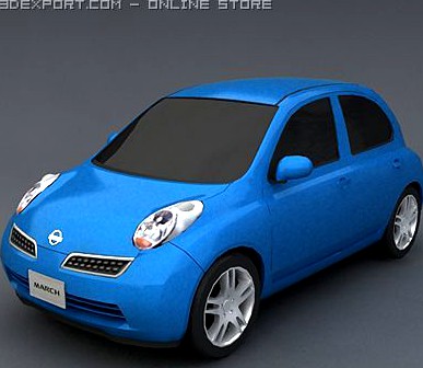 Nissan march micra 3d model car 3D Model