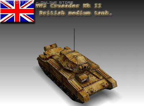 WW2 Crusader Mk II British medium tank 3D Model