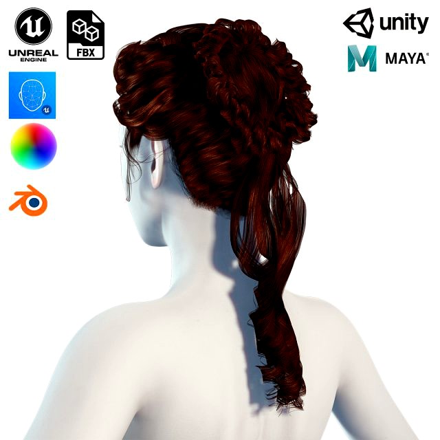 Realistic Female hair colorable