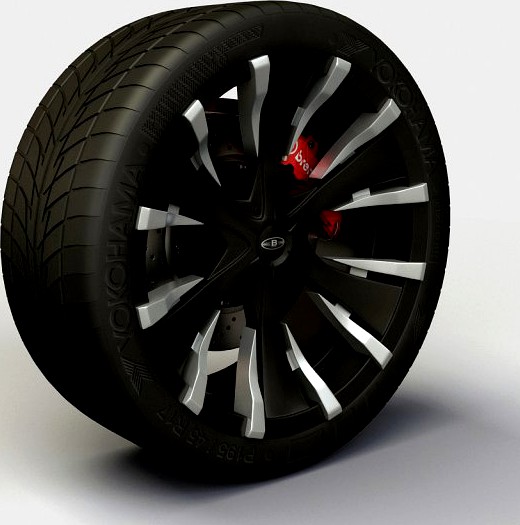 Wheel Baccarat  Phang rims and tyre 3D Model