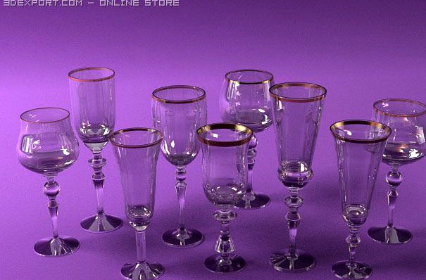 Wineglasses 3D Model