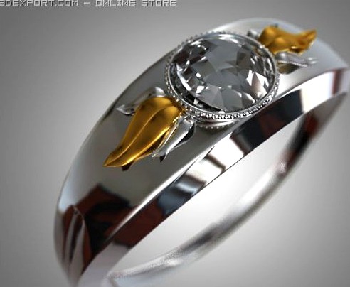 The Ring with diamond 3D Model