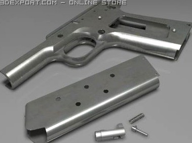 Download free Highly detailed Colt 1911 parts 3D Model