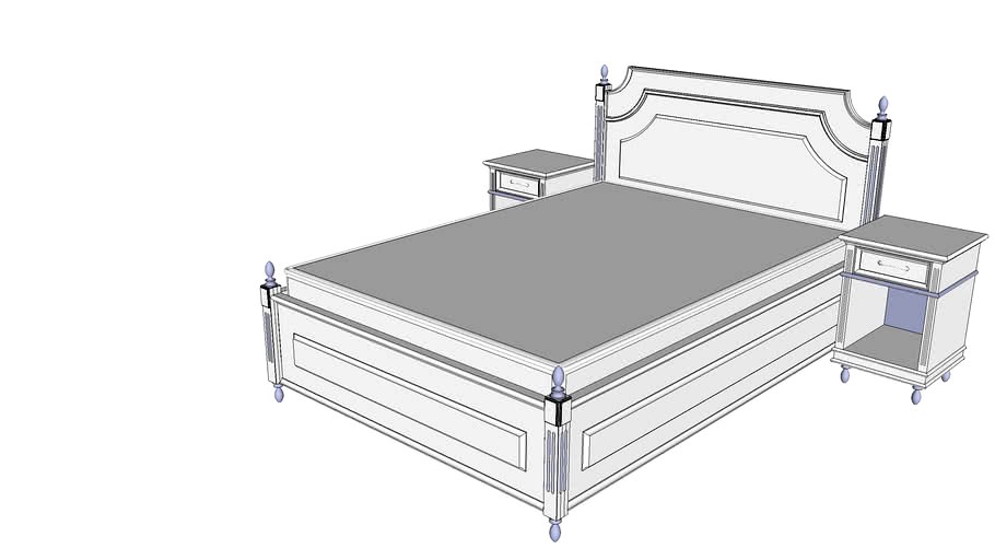 Кровать и тумбочки (Bed and nightstands)