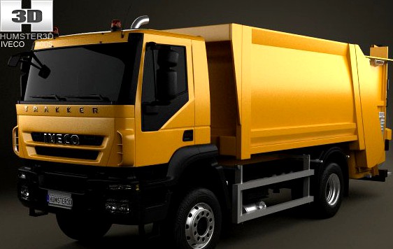 Iveco Trakker Garbage Truck 2axis 2012 3D Model