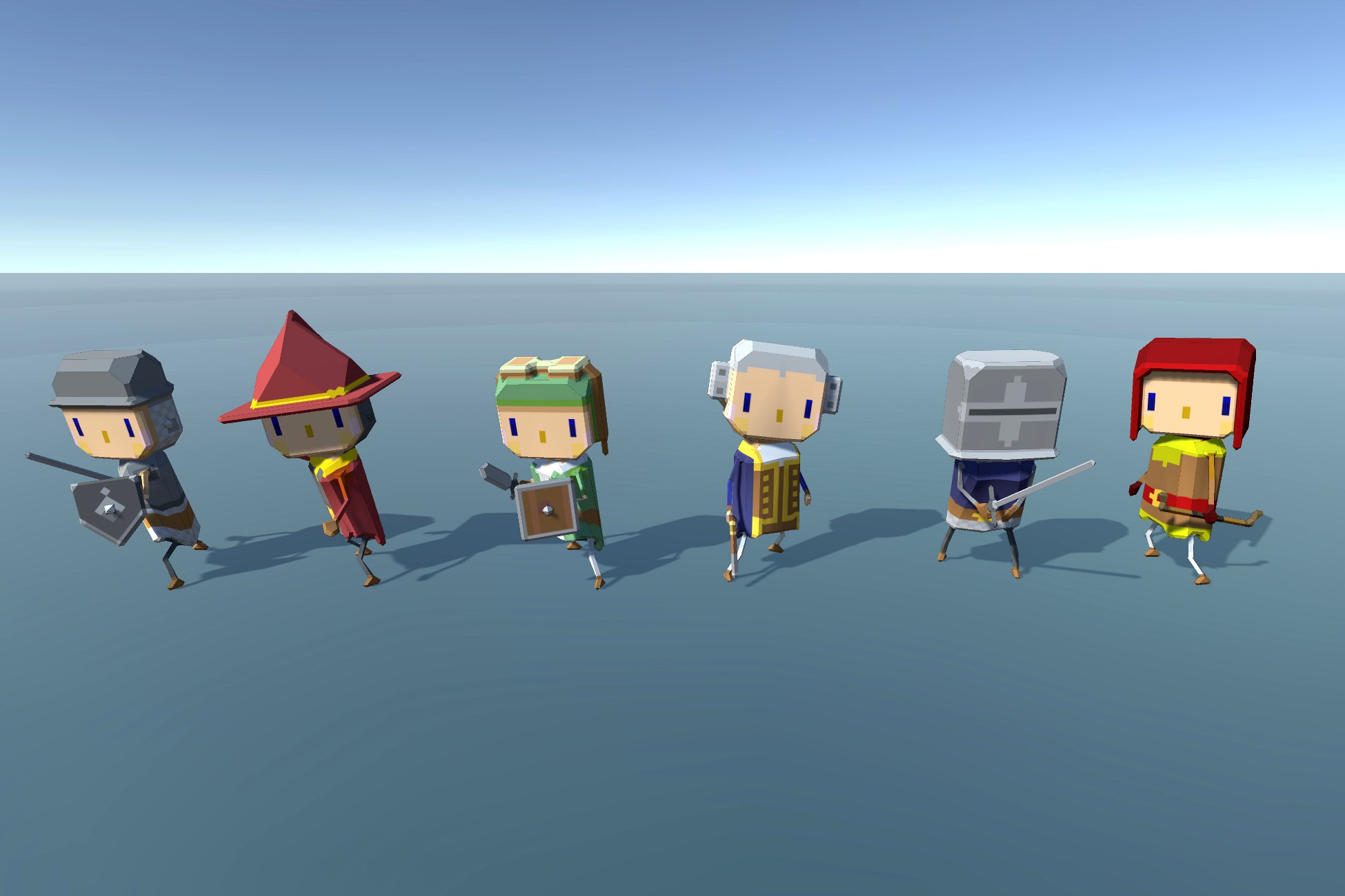 Voxel-like 3D Low polygon characters