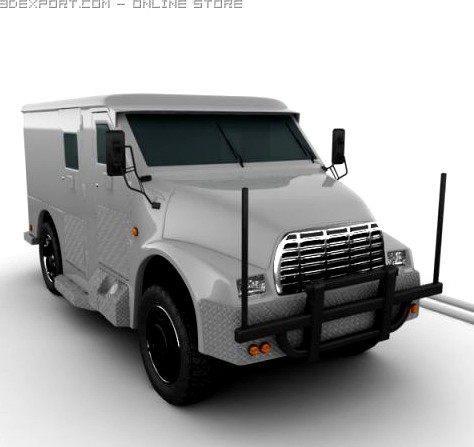 Cash collector truck 3D Model