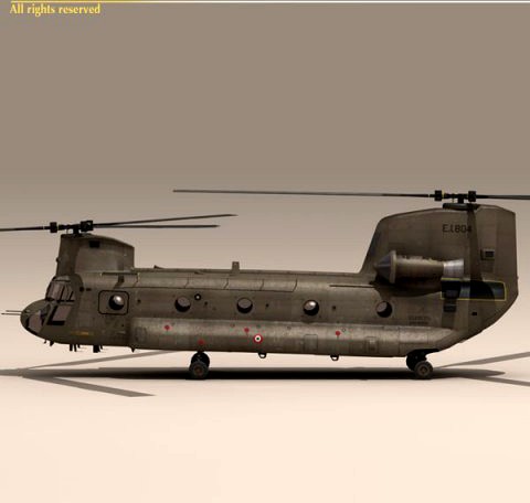 CH47 Esercito Italiano Helicopter 3D Model