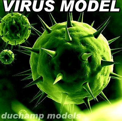 Spherical virus cell 3D Model