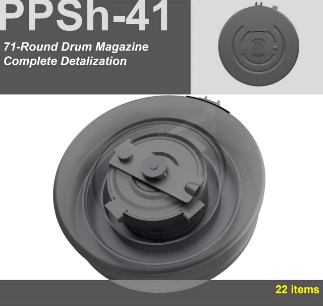 Download free PPSh41 Drum magazine 3D Model