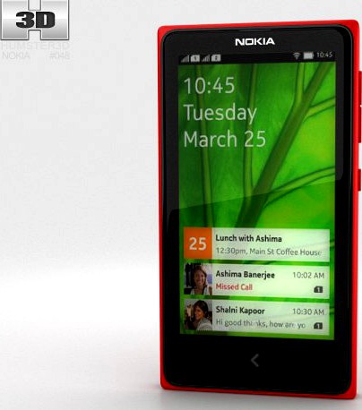 Nokia X Red 3D Model