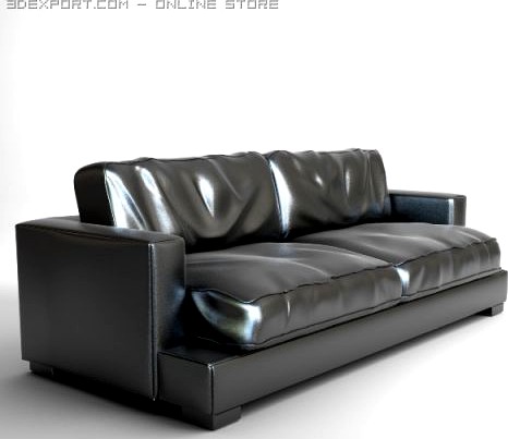 Classic Leather Sofa Photorealistic 3D Model