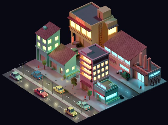 low poly city pack
